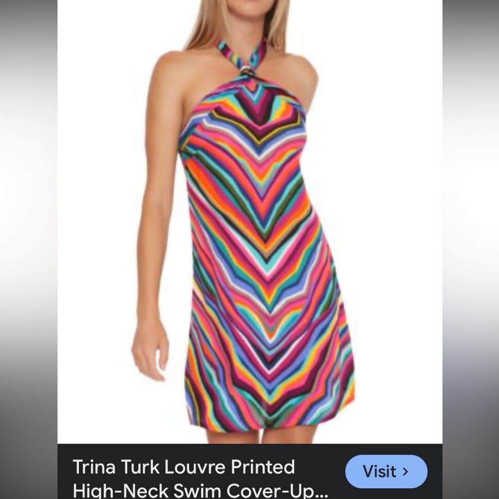 Trina Turk Colorful Chevron Strapless Dress
